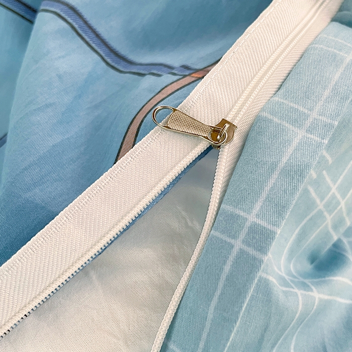 91家纺网 家纺一手货源 找家纺 锦润家纺2025新款全棉13372学生三件套纯棉宿舍六件套 罗马-蓝