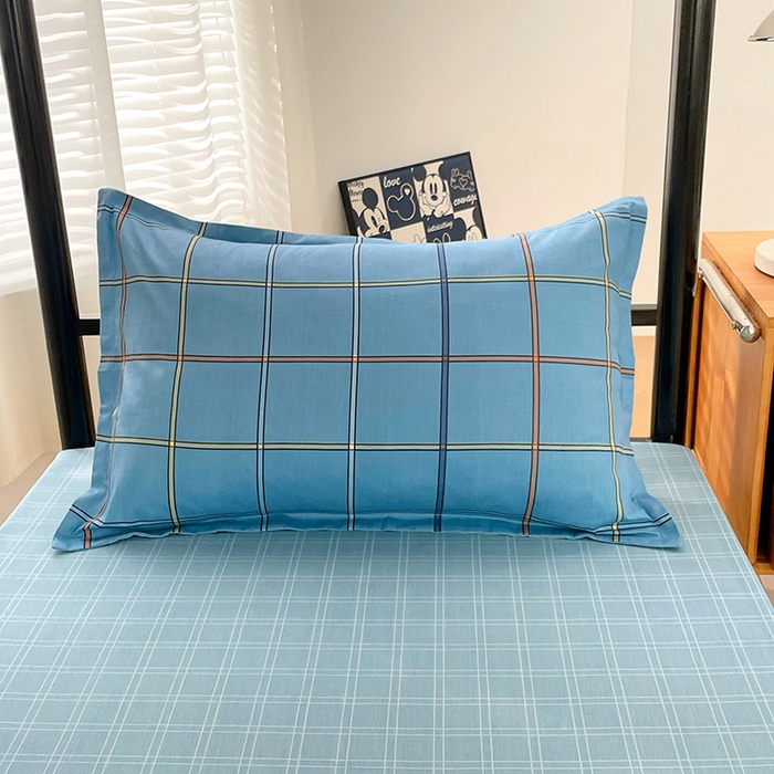 91家纺网 家纺一手货源 找家纺 锦润家纺2025新款全棉13372学生三件套纯棉宿舍六件套 罗马-蓝