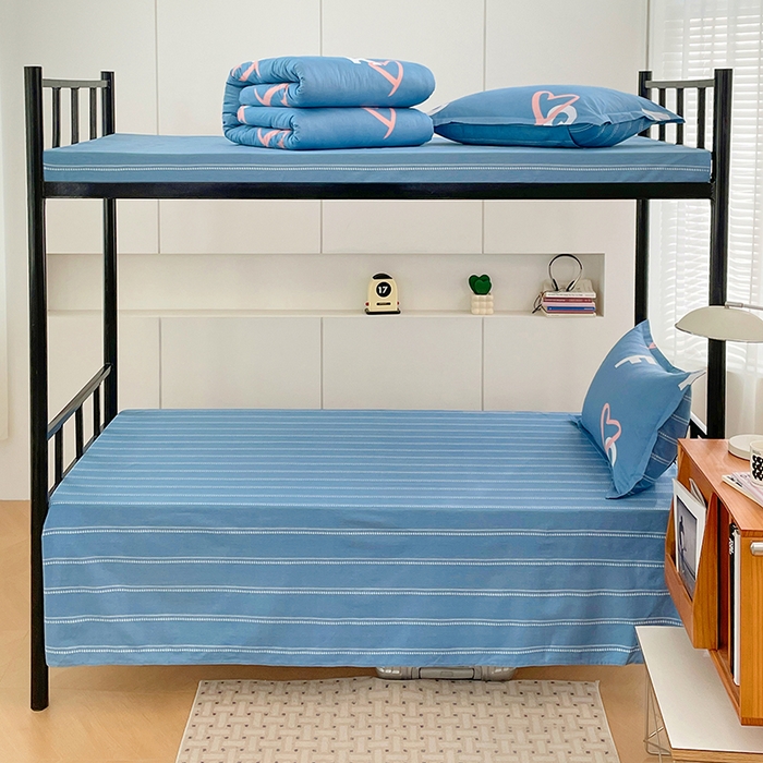 91家纺网 家纺一手货源 找家纺 锦润家纺2025新款全棉13372学生三件套纯棉宿舍六件套 恋心日记