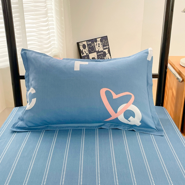 91家纺网 家纺一手货源 找家纺 锦润家纺2025新款全棉13372学生三件套纯棉宿舍六件套 恋心日记