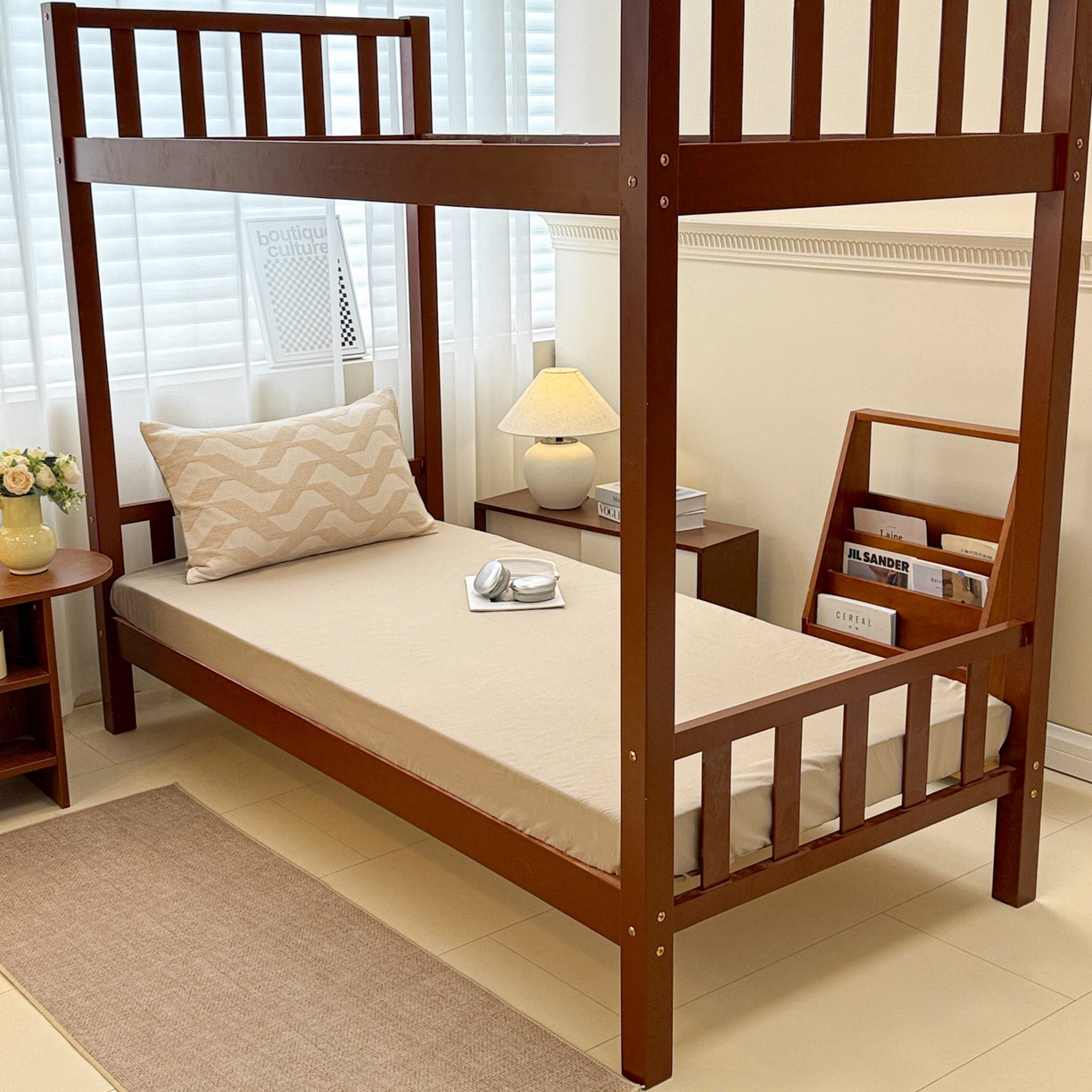 91家纺网 家纺一手货源 找家纺 眠博士 2025新款A类全棉纯棉色织提花三层纱三四件套学生三件套宿舍上下铺 三层纱套件-慕斯-杏