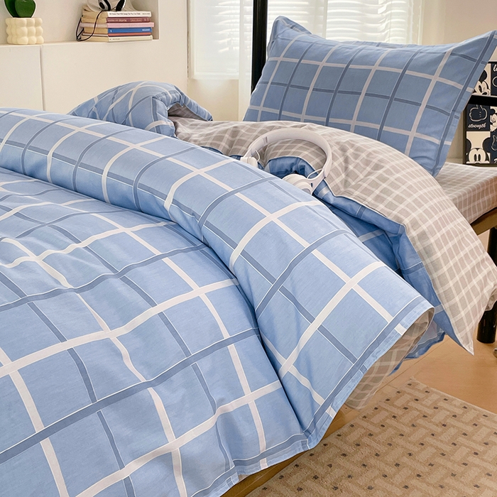 91家纺网 家纺一手货源 找家纺 锦润家纺2025新款全棉13372学生三件套纯棉宿舍六件套 风和日丽