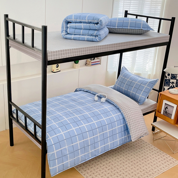 91家纺网 家纺一手货源 找家纺 锦润家纺2025新款全棉13372学生三件套纯棉宿舍六件套 风和日丽