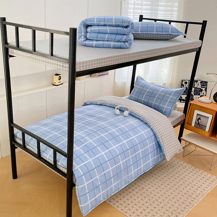 91家纺网 家纺一手货源 找家纺 锦润家纺2025新款全棉13372学生三件套纯棉宿舍六件套 风和日丽