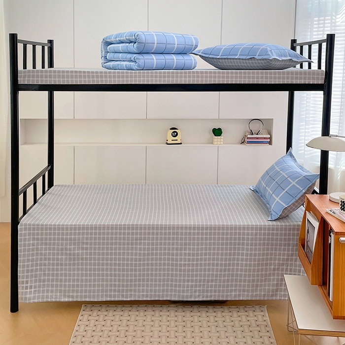 91家纺网 家纺一手货源 找家纺 锦润家纺2025新款全棉13372学生三件套纯棉宿舍六件套 风和日丽