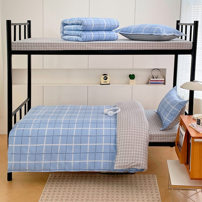 91家纺网 家纺一手货源 找家纺 锦润家纺2025新款全棉13372学生三件套纯棉宿舍六件套 风和日丽