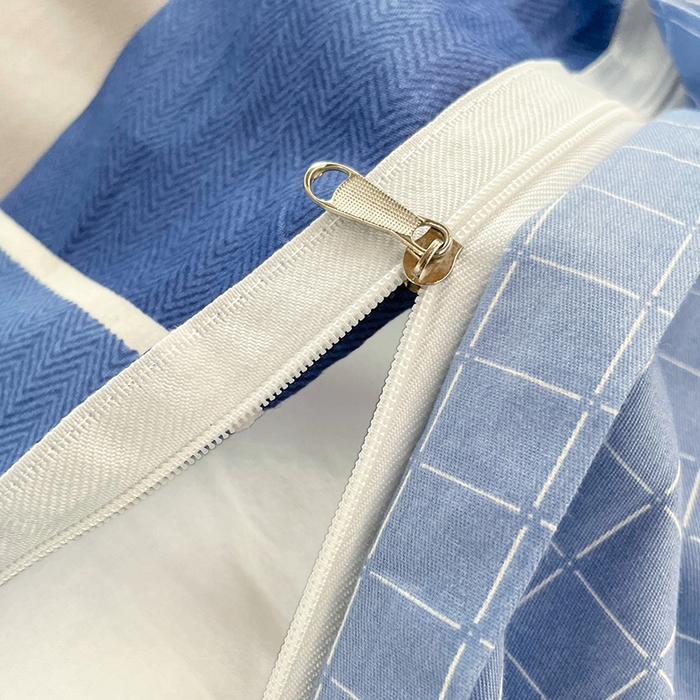 91家纺网 家纺一手货源 找家纺 锦润家纺2025新款全棉13372学生三件套纯棉宿舍六件套 初遇-蓝