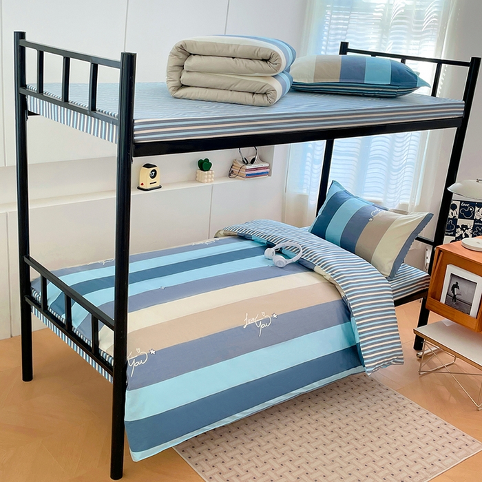 91家纺网 家纺一手货源 找家纺 锦润家纺2025新款全棉13372学生三件套纯棉宿舍六件套 布拉格