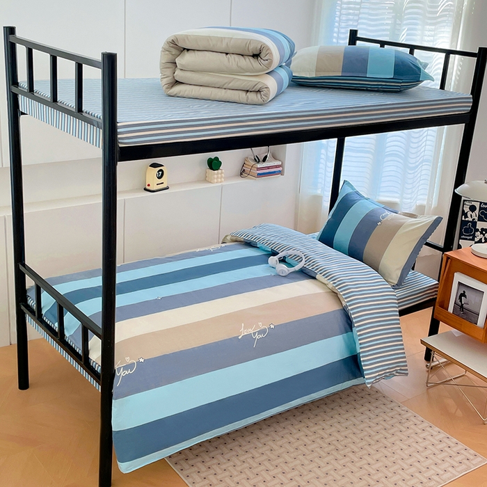 91家纺网 家纺一手货源 找家纺 锦润家纺2025新款全棉13372学生三件套纯棉宿舍六件套 布拉格