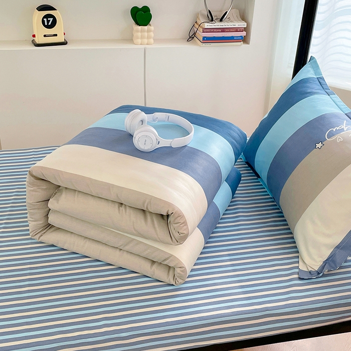 91家纺网 家纺一手货源 找家纺 锦润家纺2025新款全棉13372学生三件套纯棉宿舍六件套 布拉格