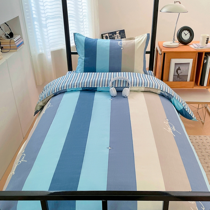 91家纺网 家纺一手货源 找家纺 锦润家纺2025新款全棉13372学生三件套纯棉宿舍六件套 布拉格