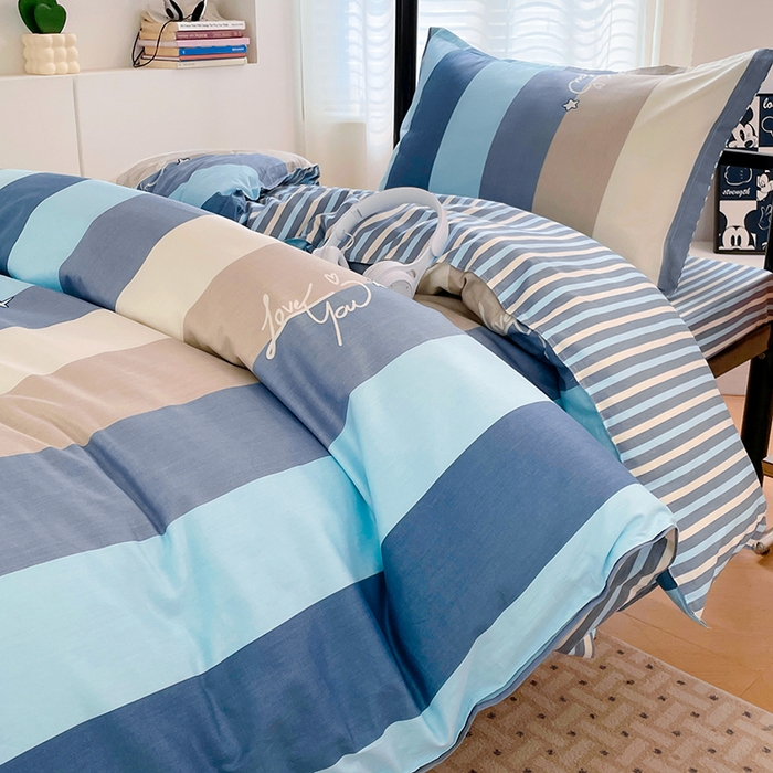 91家纺网 家纺一手货源 找家纺 锦润家纺2025新款全棉13372学生三件套纯棉宿舍六件套 布拉格