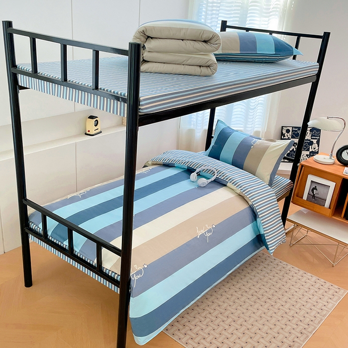 91家纺网 家纺一手货源 找家纺 锦润家纺2025新款全棉13372学生三件套纯棉宿舍六件套 布拉格