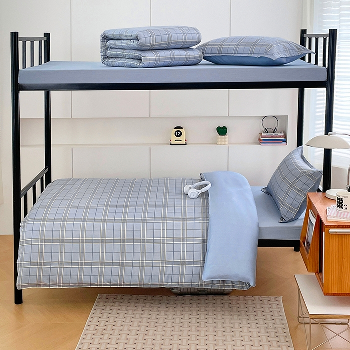 91家纺网 家纺一手货源 找家纺 锦润家纺2025新款全棉13372学生三件套纯棉宿舍六件套 孟菲斯