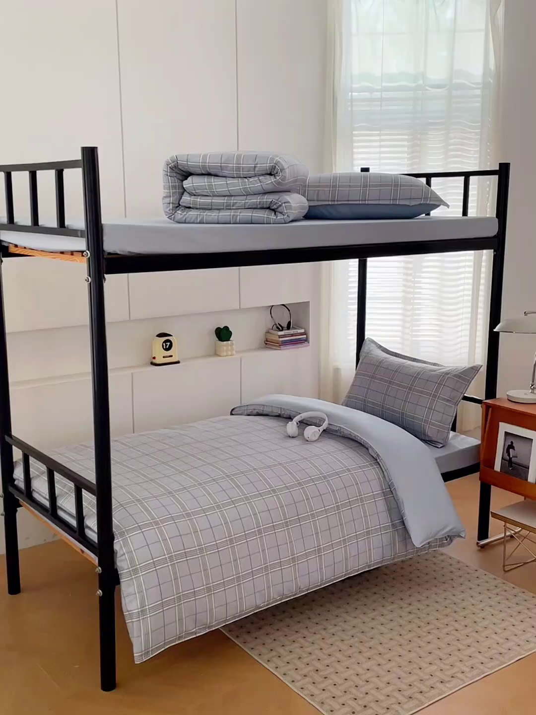 91家纺网 家纺一手货源 找家纺 锦润家纺2025新款全棉13372学生三件套纯棉宿舍六件套 孟菲斯