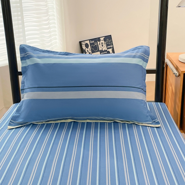 91家纺网 家纺一手货源 找家纺 锦润家纺2025新款全棉13372学生三件套纯棉宿舍六件套 莫克-蓝