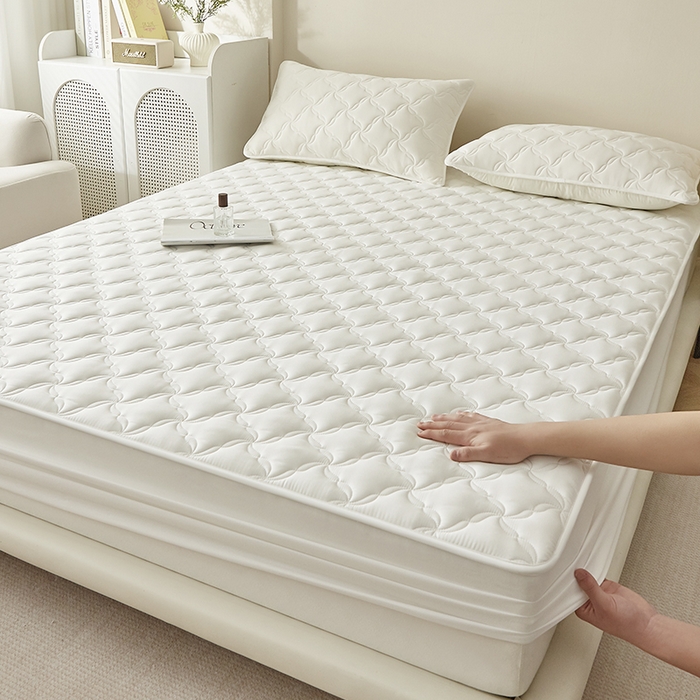 91家纺网 家纺一手货源 找家纺 （总）盛眠家纺 2025新款亲肤舒适水洗棉夹棉床笠-风语