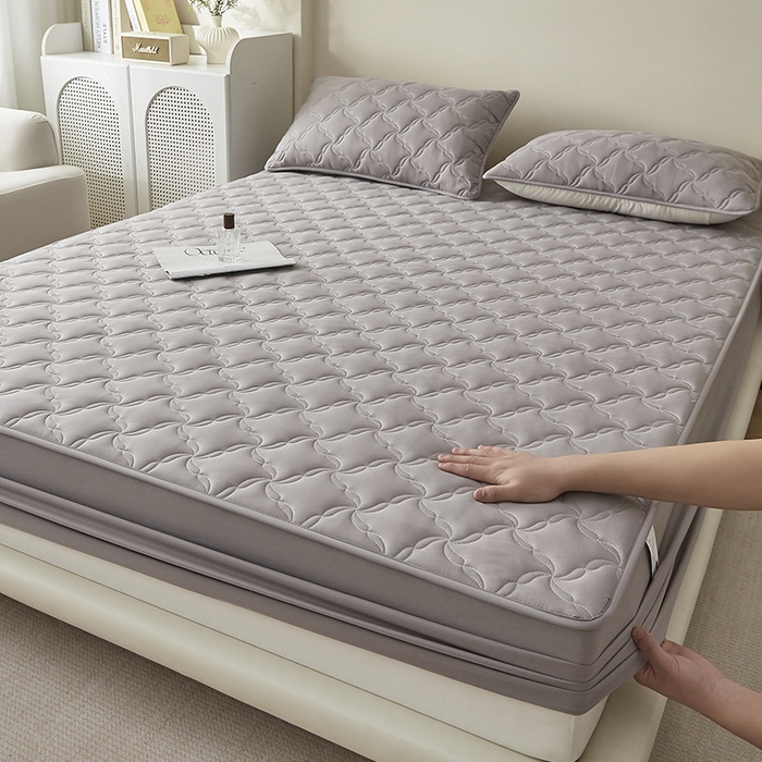 91家纺网 家纺一手货源 找家纺 （总）盛眠家纺 2025新款亲肤舒适水洗棉夹棉床笠-风语