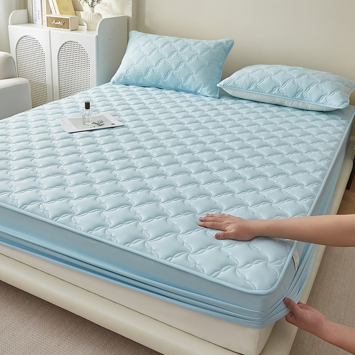 91家纺网 家纺一手货源 找家纺 （总）盛眠家纺 2025新款亲肤舒适水洗棉夹棉床笠-风语