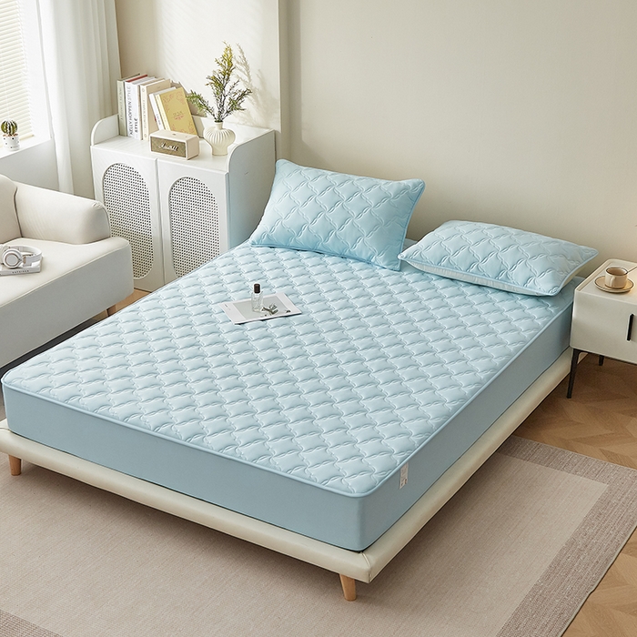 91家纺网 家纺一手货源 找家纺 （总）盛眠家纺 2025新款亲肤舒适水洗棉夹棉床笠-风语