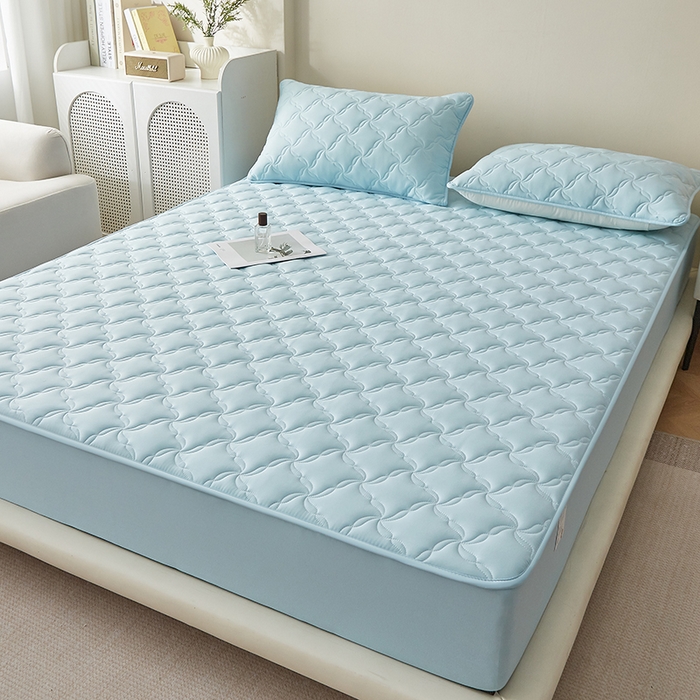 91家纺网 家纺一手货源 找家纺 （总）盛眠家纺 2025新款亲肤舒适水洗棉夹棉床笠-风语