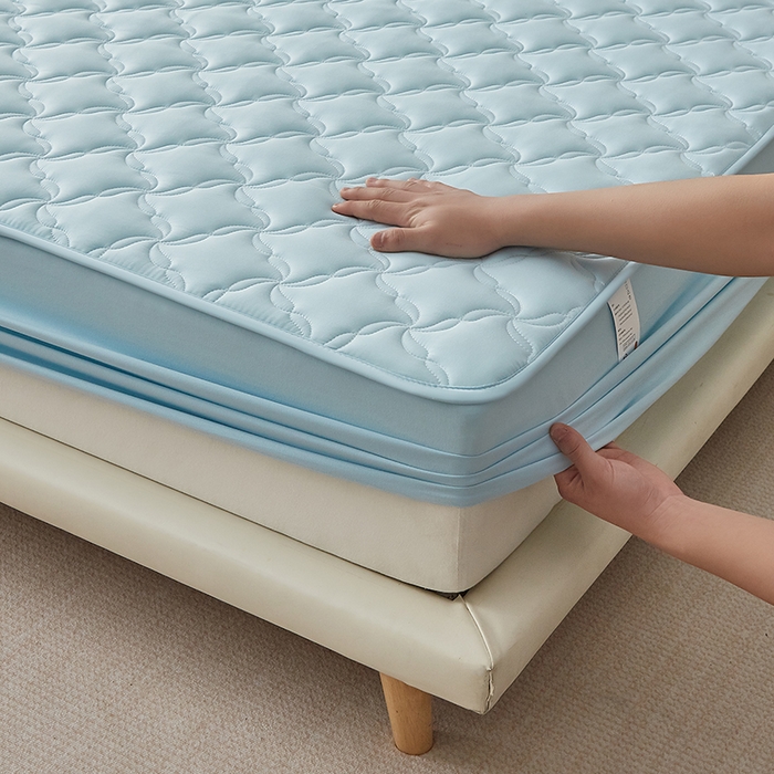 91家纺网 家纺一手货源 找家纺 （总）盛眠家纺 2025新款亲肤舒适水洗棉夹棉床笠-风语