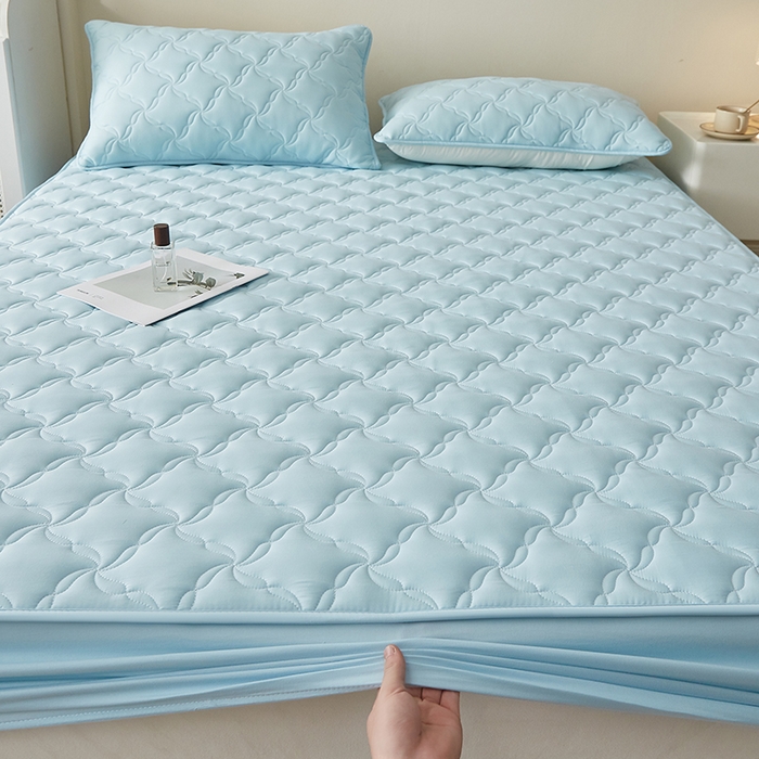 91家纺网 家纺一手货源 找家纺 （总）盛眠家纺 2025新款亲肤舒适水洗棉夹棉床笠-风语