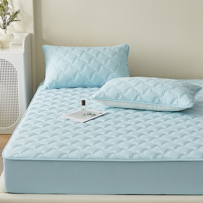 91家纺网 家纺一手货源 找家纺 （总）盛眠家纺 2025新款亲肤舒适水洗棉夹棉床笠-风语