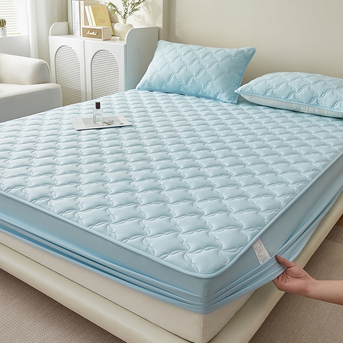 91家纺网 家纺一手货源 找家纺 （总）盛眠家纺 2025新款亲肤舒适水洗棉夹棉床笠-风语