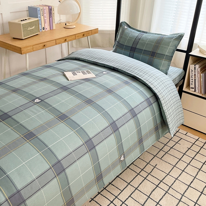 91家纺网 家纺一手货源 找家纺 锦润 2025新款印花12868全棉学生宿舍三件套纯棉六件套心愿梦境