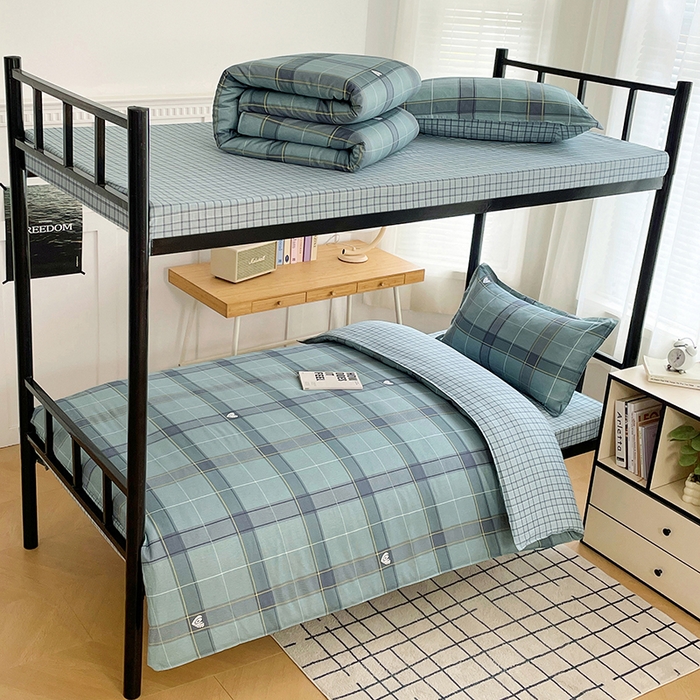 91家纺网 家纺一手货源 找家纺 锦润 2025新款印花12868全棉学生宿舍三件套纯棉六件套心愿梦境