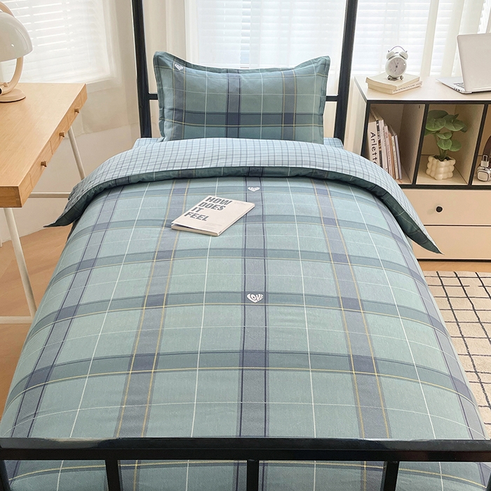 91家纺网 家纺一手货源 找家纺 锦润 2025新款印花12868全棉学生宿舍三件套纯棉六件套心愿梦境