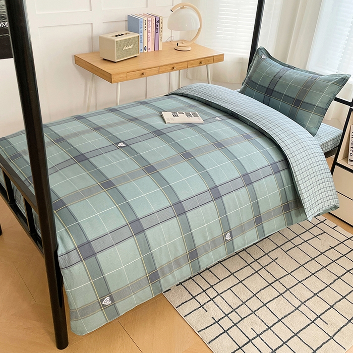 91家纺网 家纺一手货源 找家纺 锦润 2025新款印花12868全棉学生宿舍三件套纯棉六件套心愿梦境