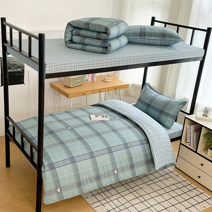 91家纺网 家纺一手货源 找家纺 锦润 2025新款印花12868全棉学生宿舍三件套纯棉六件套心愿梦境