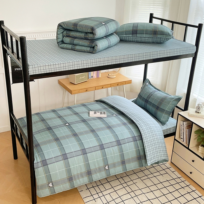 91家纺网 家纺一手货源 找家纺 锦润 2025新款印花12868全棉学生宿舍三件套纯棉六件套心愿梦境