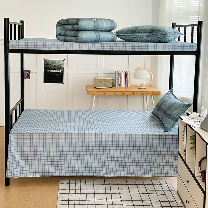 91家纺网 家纺一手货源 找家纺 锦润 2025新款印花12868全棉学生宿舍三件套纯棉六件套心愿梦境