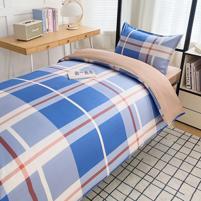 91家纺网 家纺一手货源 找家纺 锦润 2025新款印花12868全棉学生宿舍三件套纯棉六件套雅阁布