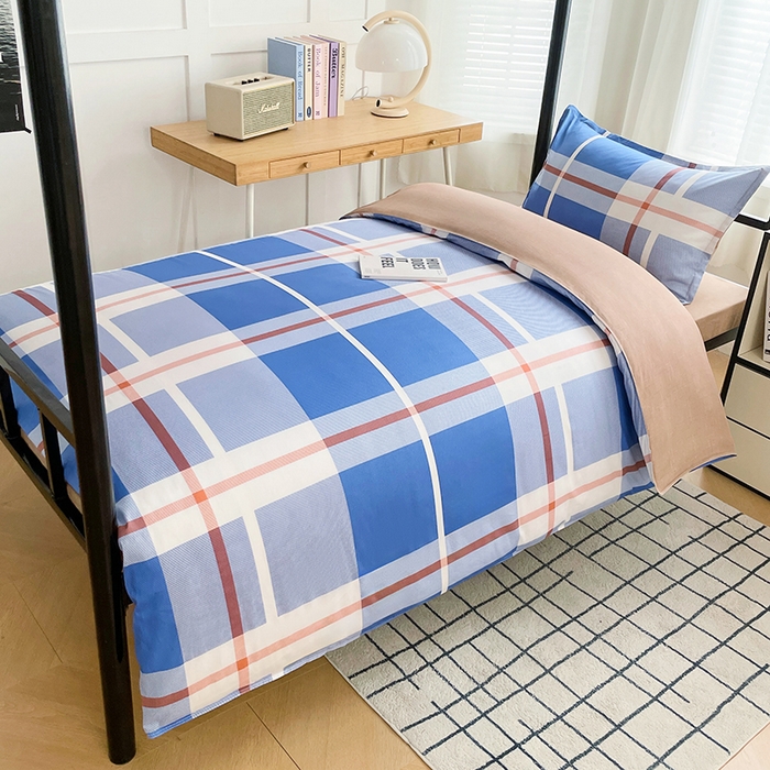 91家纺网 家纺一手货源 找家纺 锦润 2025新款印花12868全棉学生宿舍三件套纯棉六件套雅阁布