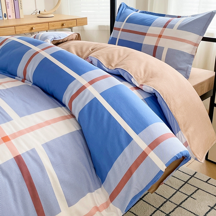 91家纺网 家纺一手货源 找家纺 锦润 2025新款印花12868全棉学生宿舍三件套纯棉六件套雅阁布