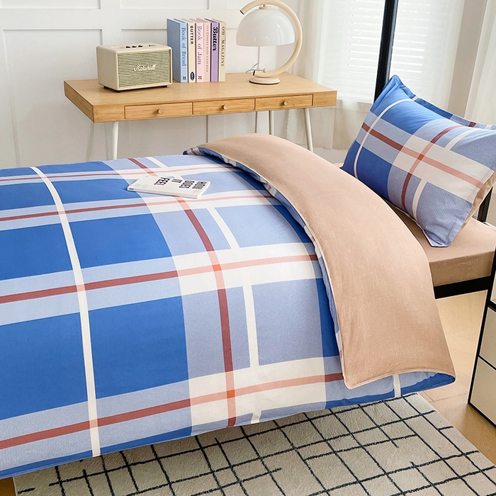 91家纺网 家纺一手货源 找家纺 锦润 2025新款印花12868全棉学生宿舍三件套纯棉六件套雅阁布