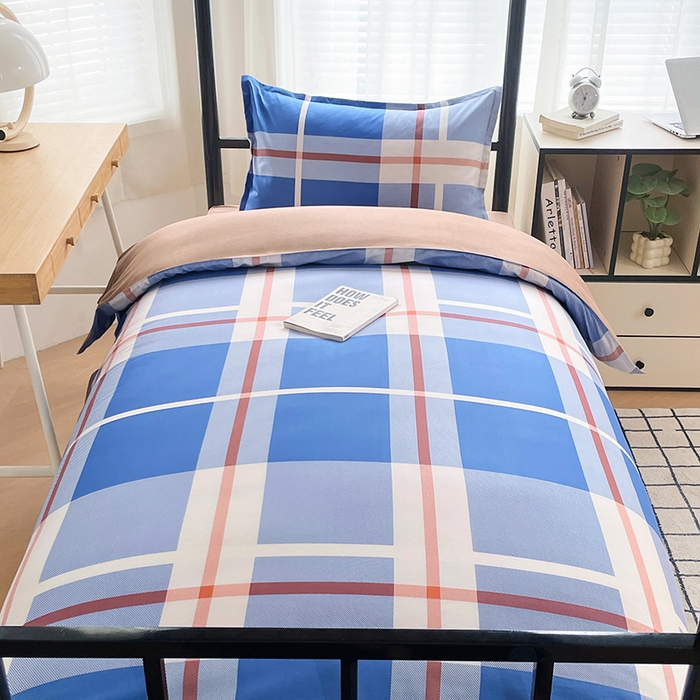 91家纺网 家纺一手货源 找家纺 锦润 2025新款印花12868全棉学生宿舍三件套纯棉六件套雅阁布