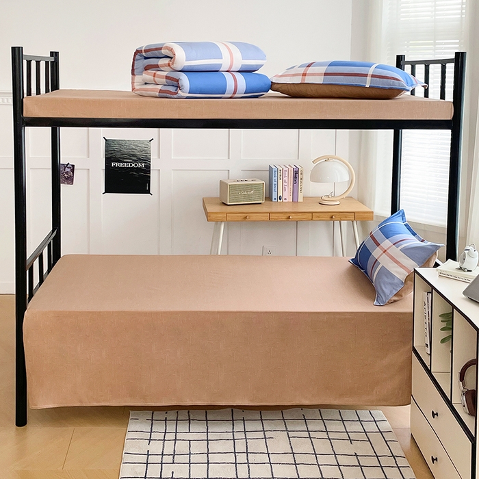 91家纺网 家纺一手货源 找家纺 锦润 2025新款印花12868全棉学生宿舍三件套纯棉六件套雅阁布