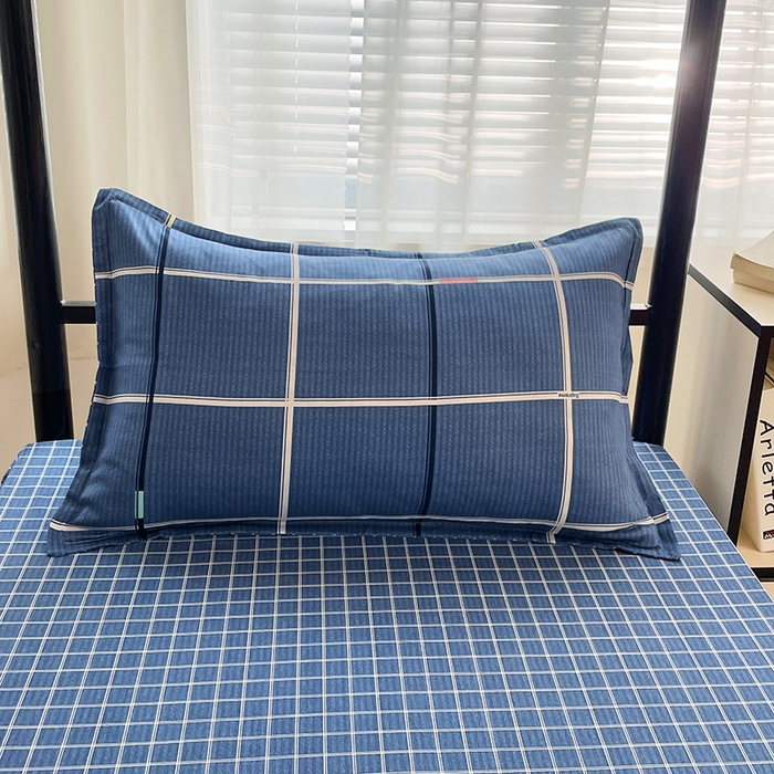 91家纺网 家纺一手货源 找家纺 锦润 2025新款印花12868全棉学生宿舍三件套纯棉六件套夜华-蓝