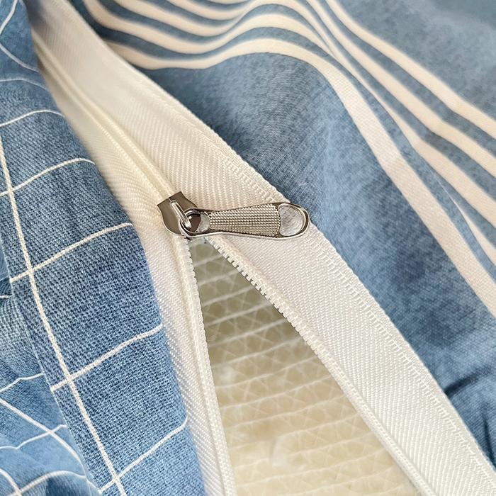 91家纺网 家纺一手货源 找家纺 锦润 2025新款印花12868全棉学生宿舍三件套纯棉六件套星晴-蓝