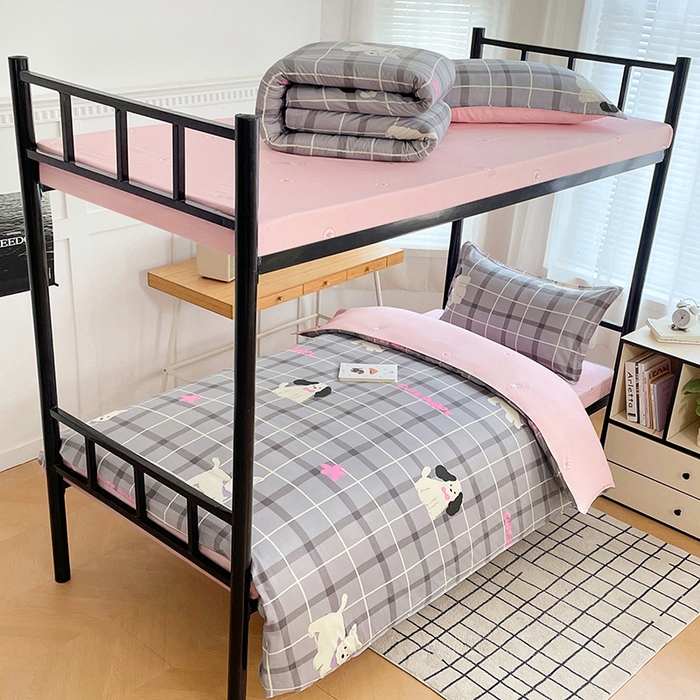 91家纺网 家纺一手货源 找家纺 锦润 2025新款印花12868全棉学生宿舍三件套纯棉六件套涂鸦