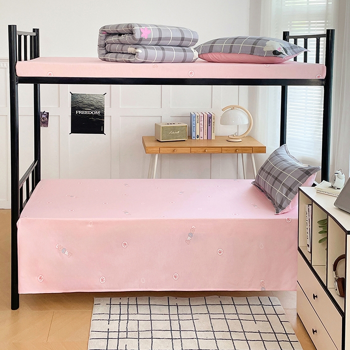 91家纺网 家纺一手货源 找家纺 锦润 2025新款印花12868全棉学生宿舍三件套纯棉六件套涂鸦