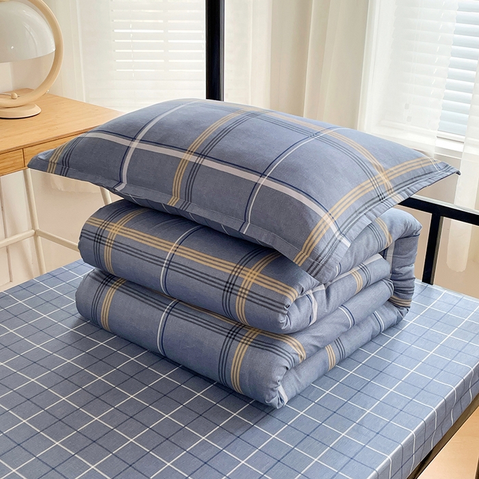 91家纺网 家纺一手货源 找家纺 锦润 2025新款印花12868全棉学生宿舍三件套纯棉六件套青涩时光