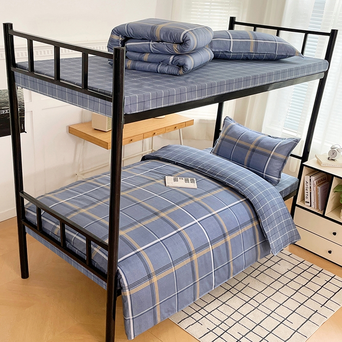 91家纺网 家纺一手货源 找家纺 锦润 2025新款印花12868全棉学生宿舍三件套纯棉六件套青涩时光