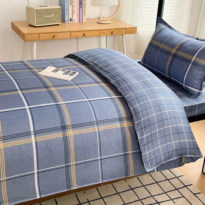 91家纺网 家纺一手货源 找家纺 锦润 2025新款印花12868全棉学生宿舍三件套纯棉六件套青涩时光