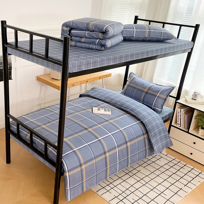 91家纺网 家纺一手货源 找家纺 锦润 2025新款印花12868全棉学生宿舍三件套纯棉六件套青涩时光